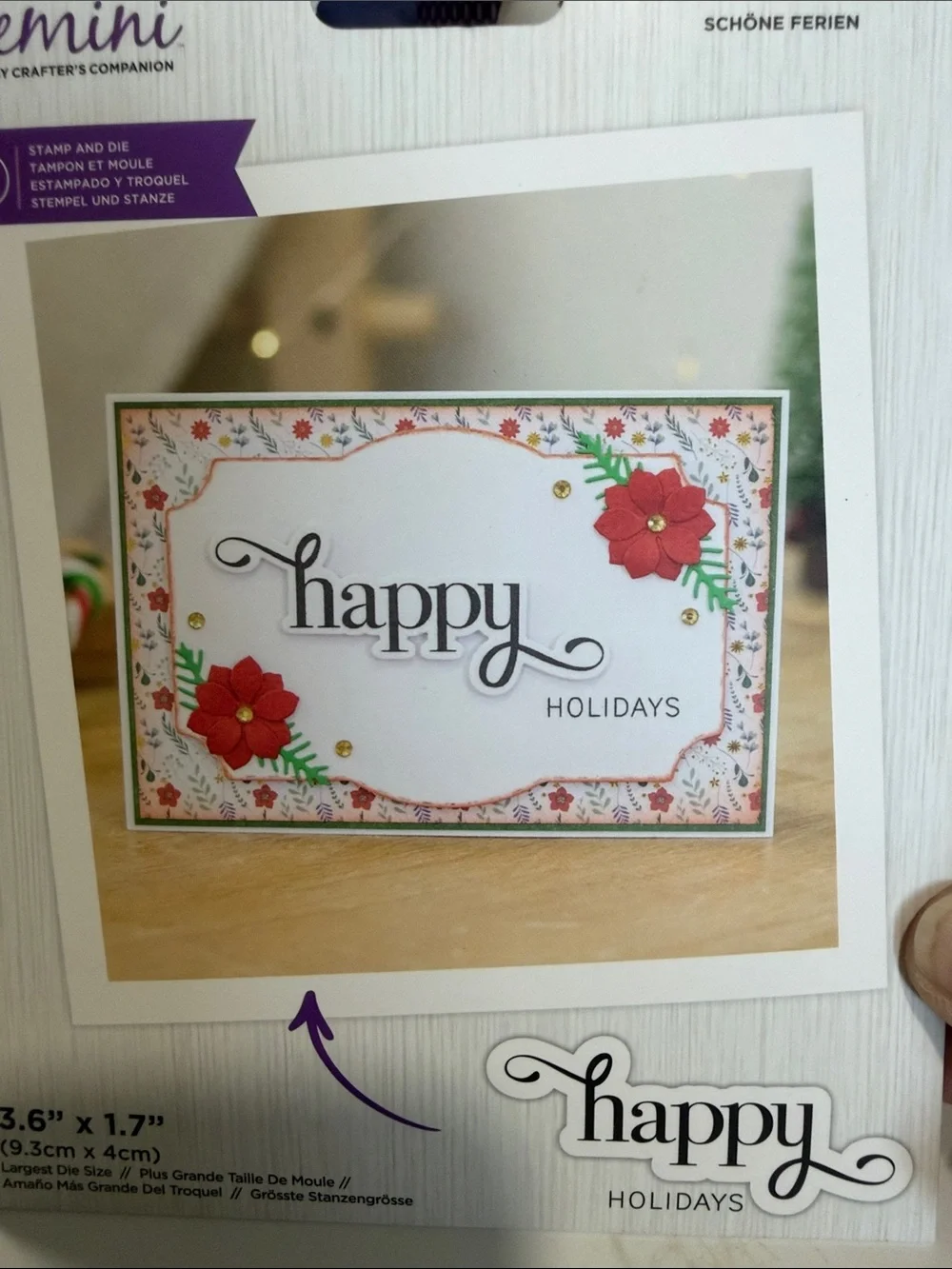 Crafters Companion Lot of 5 Holiday Fancy Sentiment Stamp & Dies